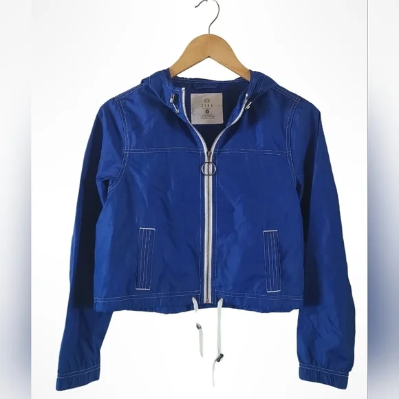 Zine Clothing Cobalt Blue Women's Cropped Windbreaker Size Small - Picture 1 of 3